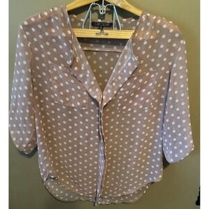 LOVE Culture Womens Shirt Top‎ Blouse Long Sleeves Size Small Split Neck Comfort